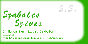 szabolcs szives business card